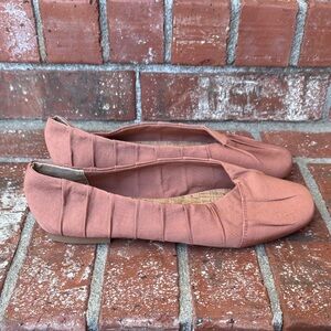 Korks by Kork-Ease Palmer Pink Pleated Square Toe Ballet Flats Comfort Size 9M